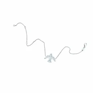 Pulseira Espírito Santo zircônia Micro cravação com alongador Prata 925 ródio