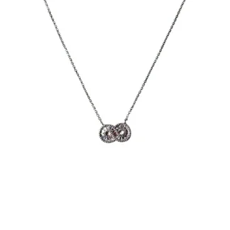 Colar Infinito zircônia Baguete G com alongador Prata 925 Ródio