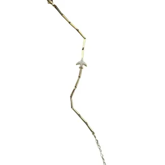 Pulseira canutilho Espírito Santo zircônia com alongador Prata 925 Ouro 18k