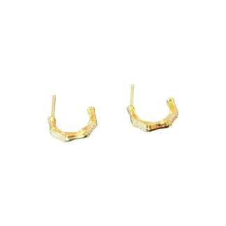 Brinco argola aberta osso zircônia M Prata 925 Ródio