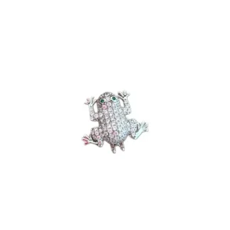 Pingente PIN sapinho zircônia Prata 925 Ródio