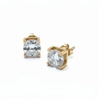 Brinco Solitário Cartier zircônia 8 mm Prata 925 Ouro 18 k