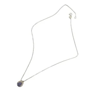 Colar Gota Tanzanita Zircônia Prata 925 Ródio