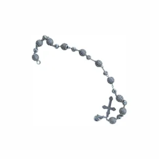 Pulseira terço bolinha em Prata 925 com Ródio