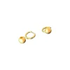 Brinco argola e bola escovado Prata 925 Ouro 18 k