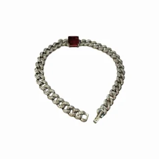 Pulseira Grumet Rubi fusion Zircônia 17 cm Prata 925 Ródio