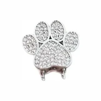 Pingente PIN patinha zircônia Prata 925 Ródio