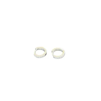 Brinco argola zircônia M Prata 925 Ródio