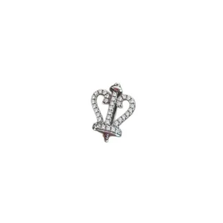 Pingente PIN coroa Prata 925 Ródio