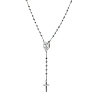 Colar Terço zircônia Prata 925 Ródio