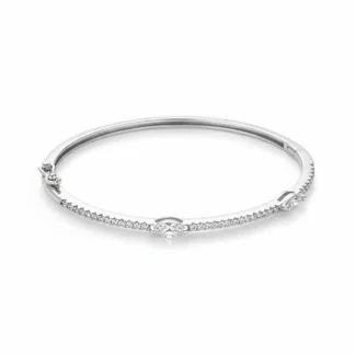 Pulseira Bracelete zircônia e baguete Prata 925 Ródio