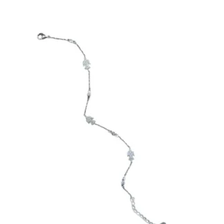 Pulseira Anjo zircônia com alongador Prata 925 Ródio