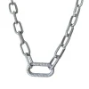 Colar Elos zircônia Micro Cravação Prata 925 Ródio