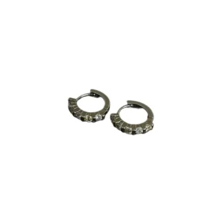Brinco Argola Zircônia Prata 925 Ródio