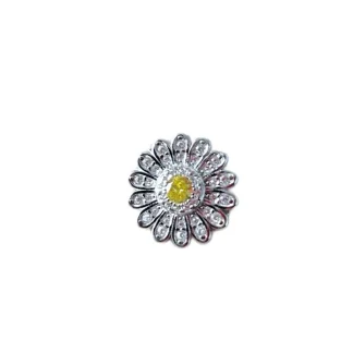 Pingente PIN girassol zircônia Prata 925 Ródio