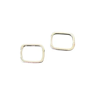 Brinco Argola Quadrado Liso M Prata 925 Ródio