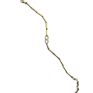Pulseira canutilho infinito zircônia com alongador Prata 925 Ouro 18k