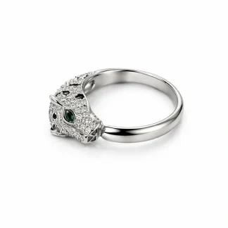 Anel Pantera Zircônia Prata 925 Ródio