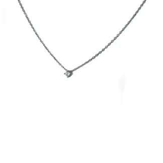Colar ponto 3 mm zircônia Prata 925 Ródio