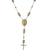 Colar terço zircônia Prata 925 Ouro 18 k