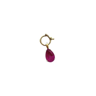 Pingente Gota Ametista Fusion Prata 925 Ouro 18 K