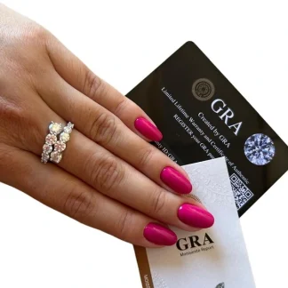 Anel Degradê aberto Moissanite 3,36 Ct Prata 925 Ródio