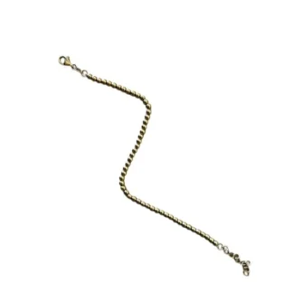 Pulseira Bolinha 16 cm com alongador Prata 925 Ouro 18K