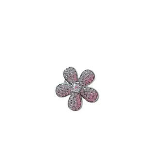Pingente PIN Flor cravejada zircônia Prata 925 Ródio