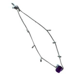 Pulseira Ametista Fusion Gravata Prata 925 Ródio