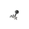 Piercing Zircônia Folha Prata 925 Lisa