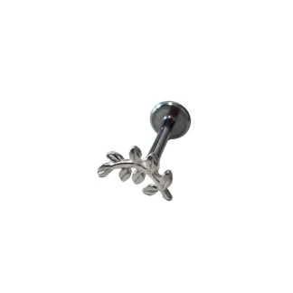 Piercing Zircônia Folha Prata 925 Lisa