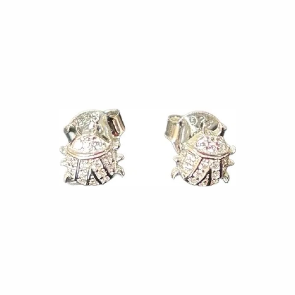 Brinco Joaninha zircônia Prata 925 Ródio, Bottega D'Oro