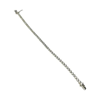 Pulseira Riviera cravação inglesa 18 cm Prata 925 Ródio