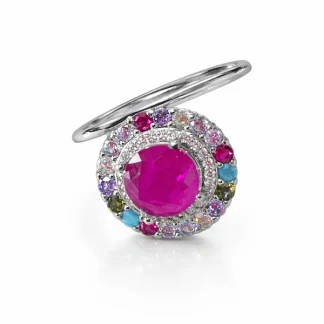 Anel Rubi Fusion Zircônia Prata 925 Ródio