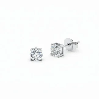 Brinco Solitário cartier zircônia 7 mm Prata 925 Ródio