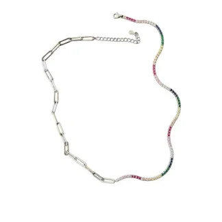 Colar Riviera Colors elos Prata 925 Lisa