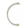 Pulseira Riviera zircônia coração 19 cm Prata 925 Ouro 18 k