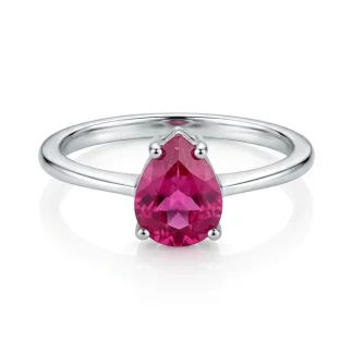 Anel Gota Turmalina Fusion Rosa Prata 925 Ródio
