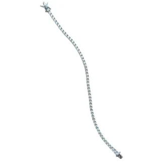 Pulseira Riviera zircônia 18 cm 2 mm Prata 925 Ródio