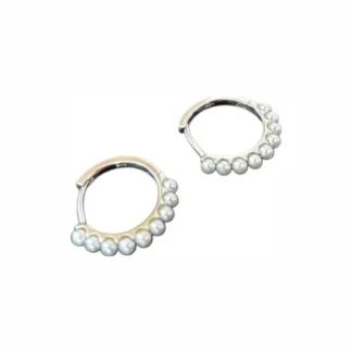 Brinco Argola Pérola Prata 925 Ródio