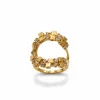 Anel ferradura ajustável zircônia Prata 925 Ouro 18 k