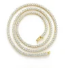 Colar Riviera zircônia 3 Garras 2mm Prata 925 Ouro 18 K