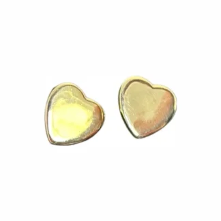 Brinco Coração liso Prata 925 Ouro 18 k
