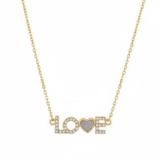 Colar Love Prata 925 Ouro 18 k