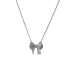 Colar Laço zircônia micro cravação Prata 925 Ródio