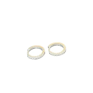 Brinco argola zircônia G Prata 925 Ródio