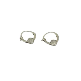 Brinco Argola Bolinha Zircônia Prata 925 Ródio