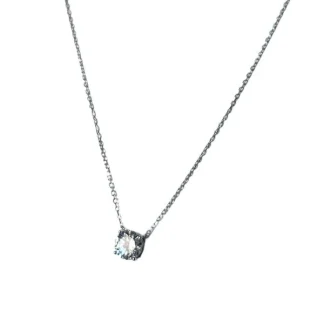 Colar Ponto Zircônia 10 mm Prata 925 Ródio