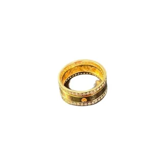Anel aliança Saturno zircônia Prata 925 Ouro 18K