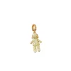 Pingente Menina zircônia Micro cravação Prata 925 Ouro 18k